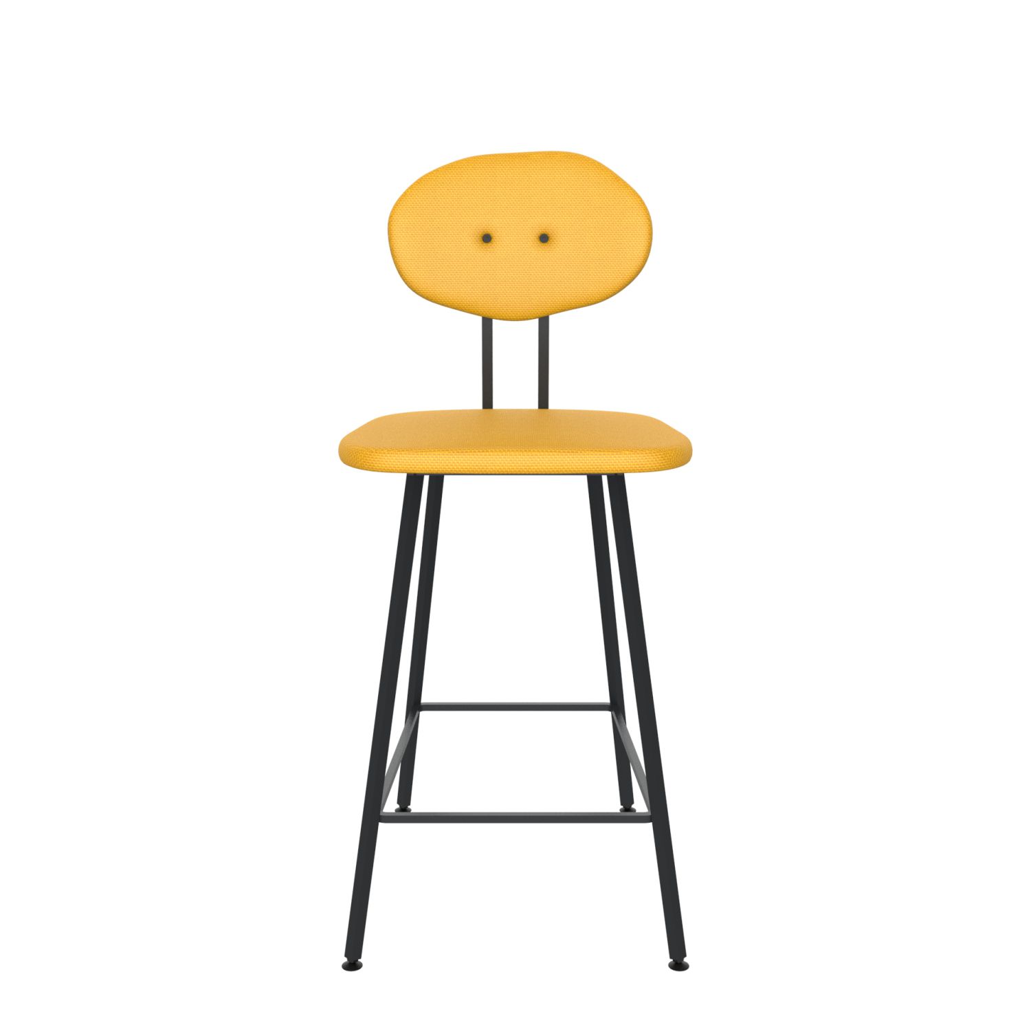 maarten baas barstool 65 cm without armrests backrest d lemon yellow 051 frame black