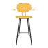 maarten baas barstool 75 cm with armrests backrest b lemon yellow 051 frame black