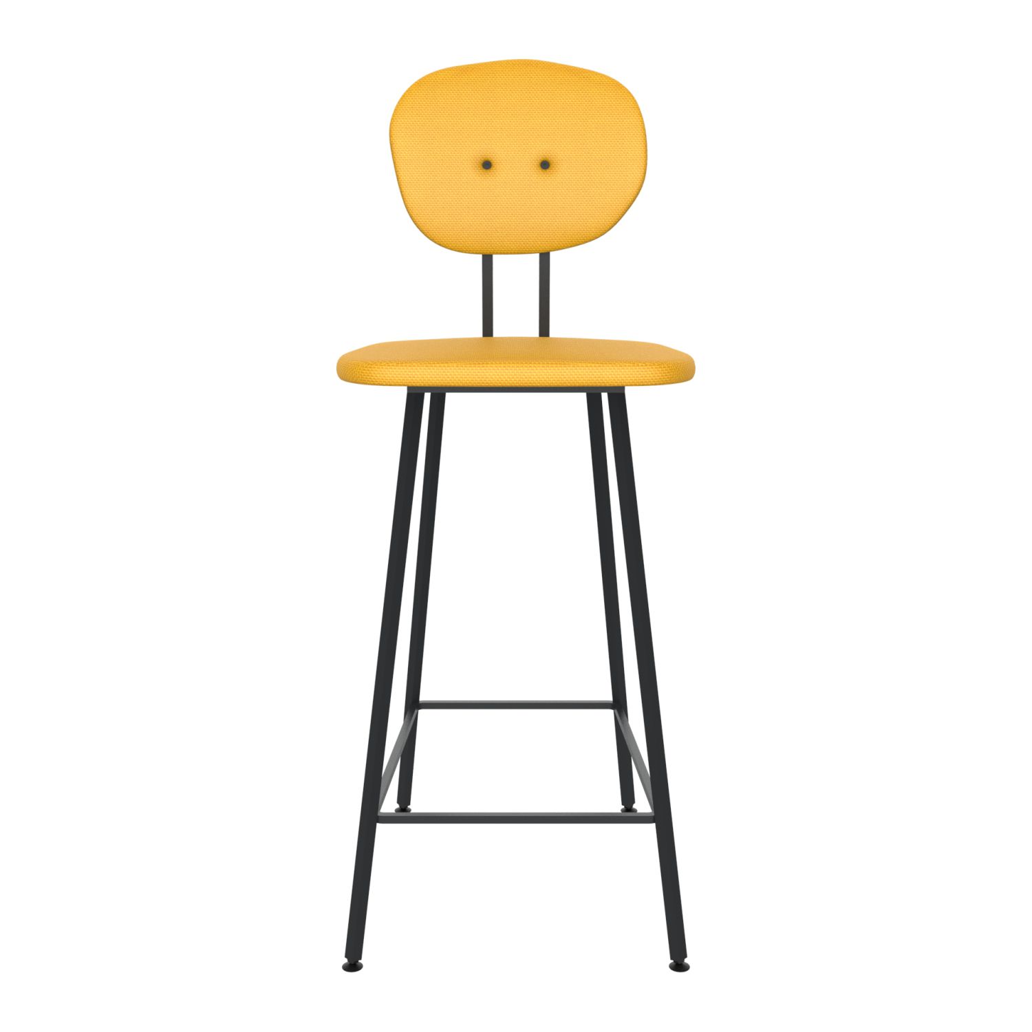 maarten baas barstool 75 cm without armrests backrest a lemon yellow 051 frame black