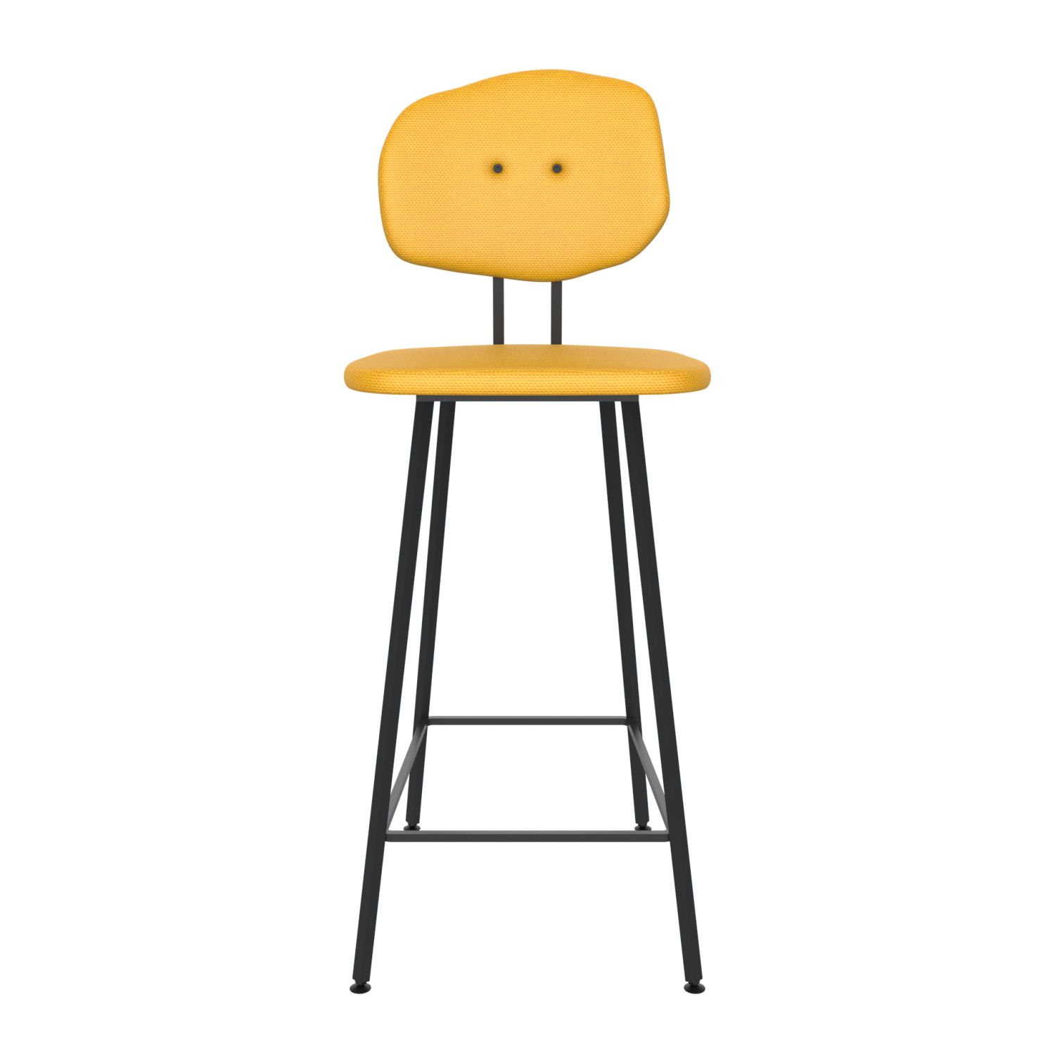 maarten baas barstool 75 cm without armrests backrest e lemon yellow 051 frame black