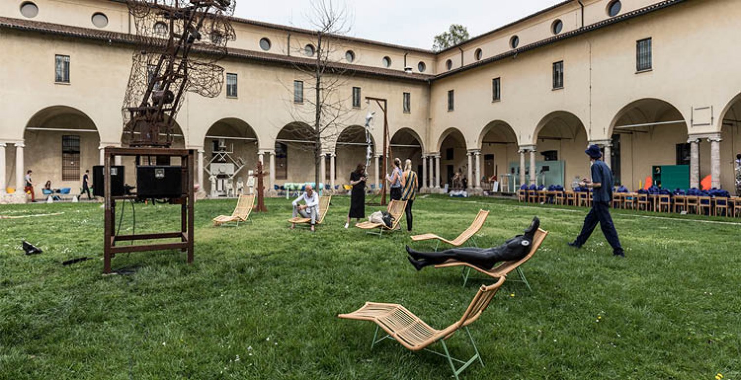  Multiple Cane Divan's at the innercourt during Milan Design Week 2018.