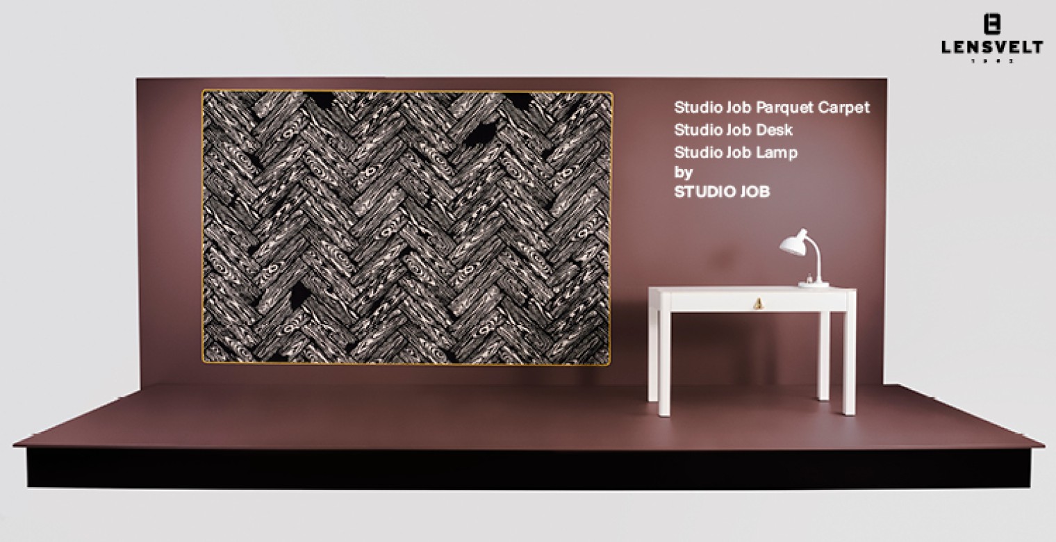 Studio Job Carpet_ with parquet print and gold trim
