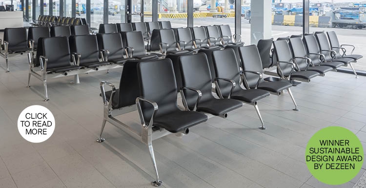 Blink: Airport Seating System  een plasticvrij en lokaal geproduceerd zitsysteem ontworpen voor luchthavens.