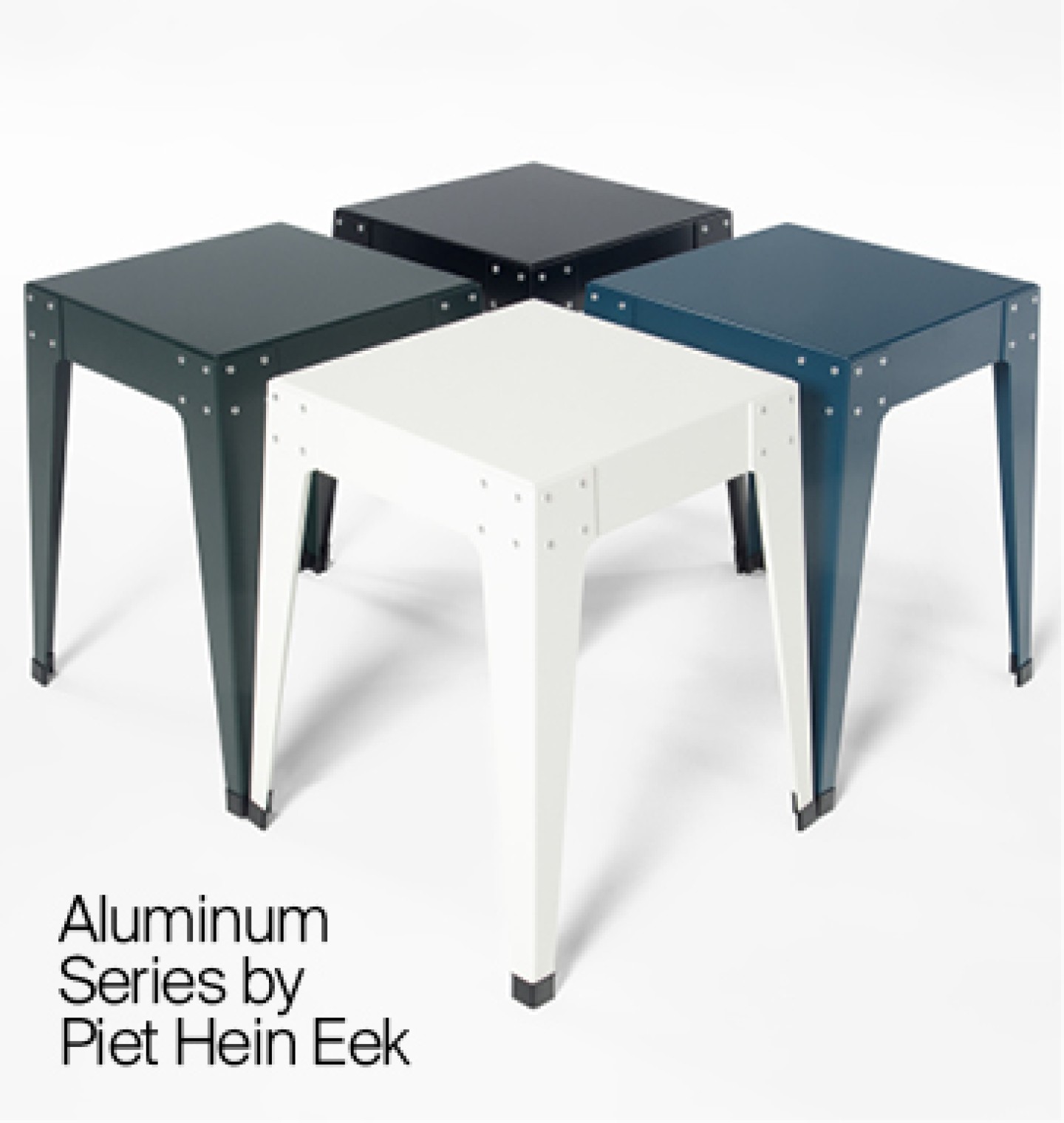 Piet Hein Eek Aluminum Series exist of a stool, chair and desk
